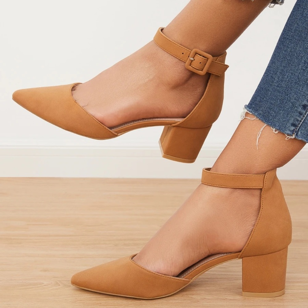 Tinstree Pointed Toe Low Block Heels